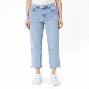 Lovervet by Vervet Light Wash High Rise Cropped Raw Hem Jeans Womens Size 29